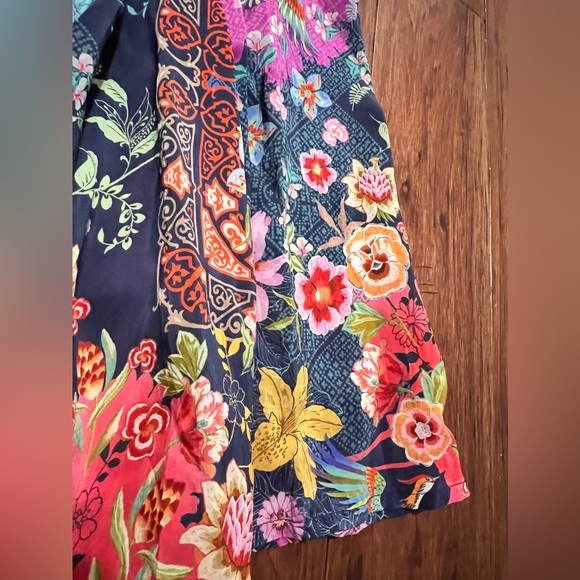 Johnny Was Maxi Floral Dress Button Front Blue Asian Print Small NWOT $328- - Picture 4 of 15